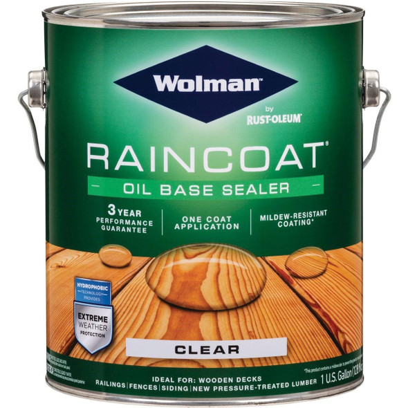 12386 Wolman RainCoat One Coat Alkyd/Oil Base Clear Sealer, Clear, 1 Gal.