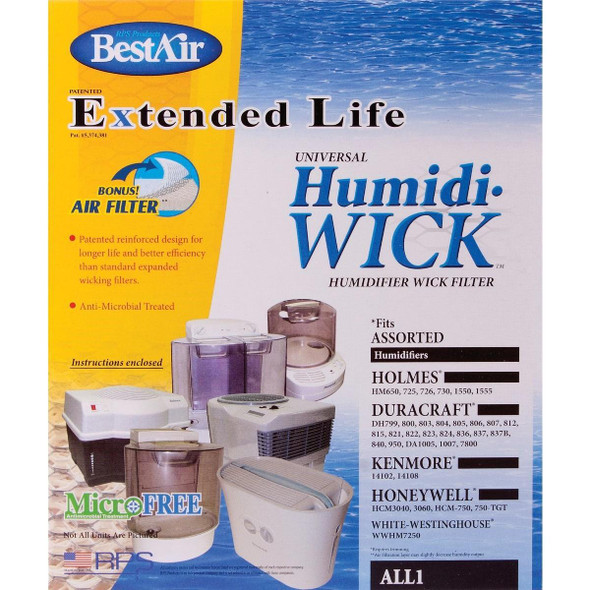 ALL-1-PDQ-5 BestAir Extended Life Humidi-Wick ALL1 Humidifier Wick Filter with Air Filter