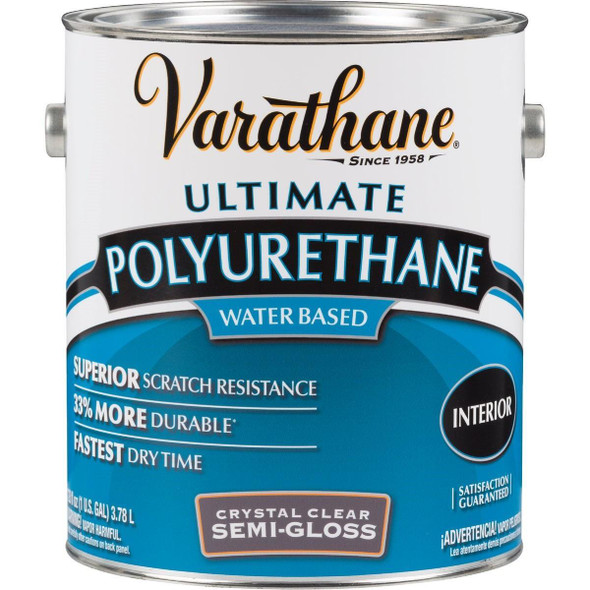 200131 Varathane Semi-Gloss Low Odor Water Based Interior Polyurethane, 1 Gal.