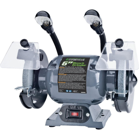 GBG600L Genesis 6 In. 1/2 HP Bench Grinder with Lights