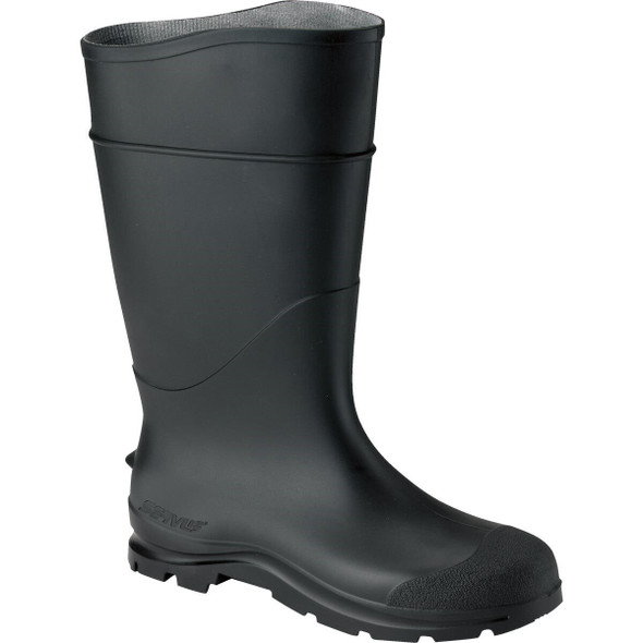 18822-BLM-080 Servus Men's Size 8 Black Plain Toe PVC Rubber Boot