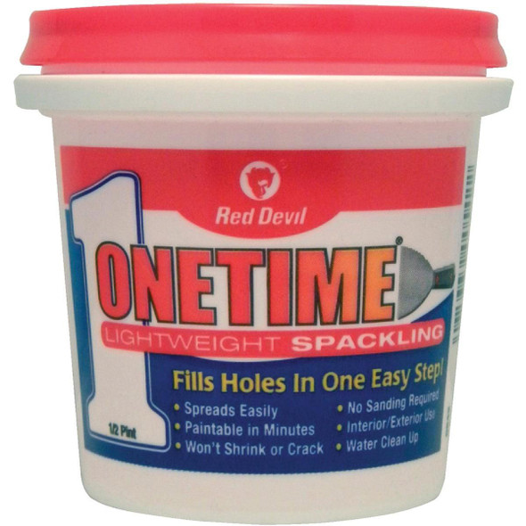 0542 Red Devil Onetime 1/2 Pt. Lightweight Acrylic Spackling Compound