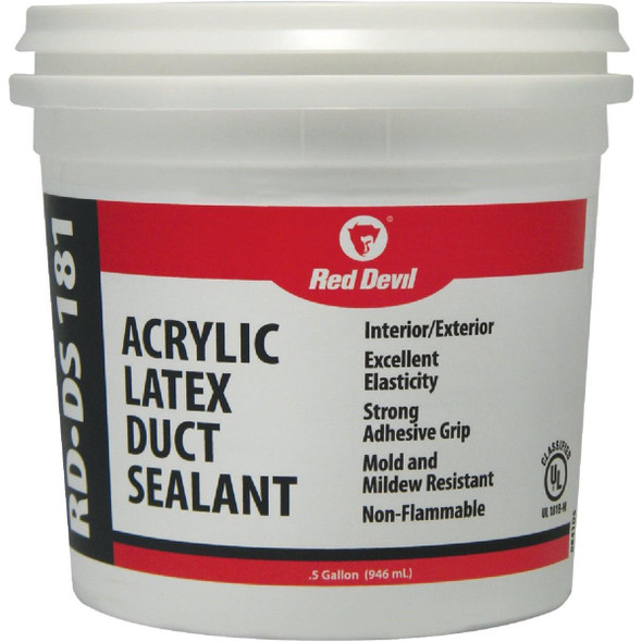 0841DS Red Devil RD-DS 181 0.5 Gal. Acrylic Latex Duct Sealant, Gray