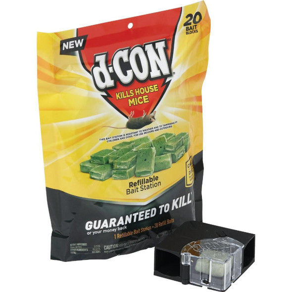 1920098345 D-Con Refillable Corner Fit Mouse Bait Station (20-Refill)
