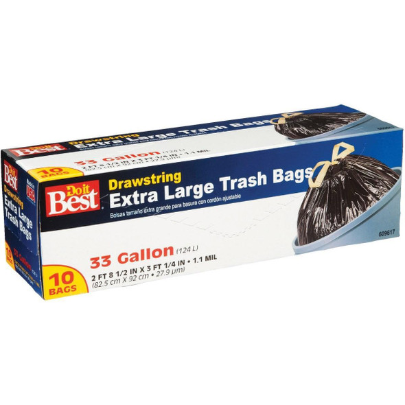 609617 33 Gal. Extra Large Black Trash Bag (10-Count)