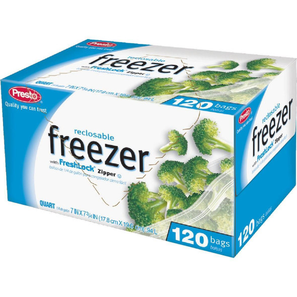 C00507S0 Presto 1 Qt. Reclosable Freezer Bag (120 Count)