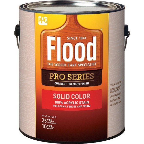 FLD822/01 Flood Pro Series 100% Acrylic Opaque Deck Fence And Siding Exterior Stain, Deep Base, 1 Gal.