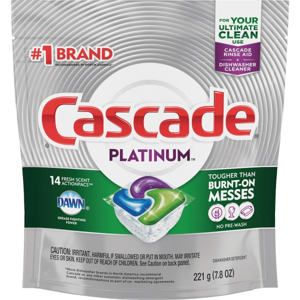 3700090802 Cascade Platinum Action Pacs Fresh Dishwasher Detergent Tabs (14 Count)
