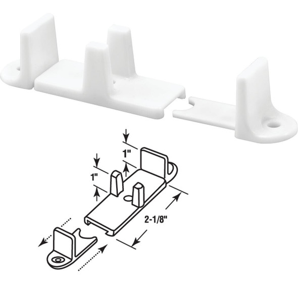 N 6760 Prime-Line 1 In. Adjustable Nylon Base Bypass Door Bottom Guide (2 Count)
