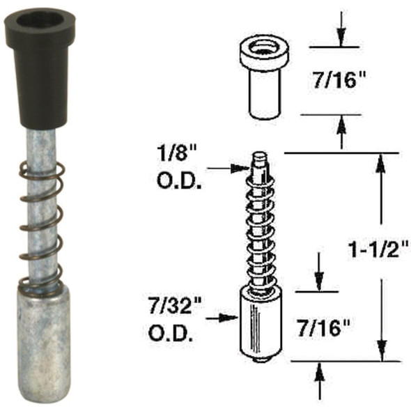 PL7925 Prime-Line Silver Die-Cast Window Screen Repair Plunger Latch (6-Pack)