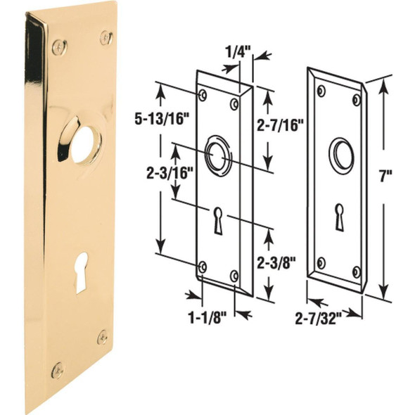 E 2295 Defender Security Brass Mortise Trim Plate