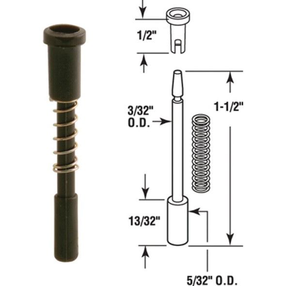 PL14663 Prime-Line Black Nylon Window Screen Repair Plunger Latch (25-Pack)