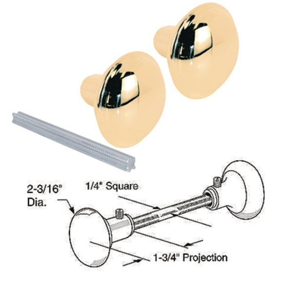 E 2297 Defender Security Polished Brass Hall & Closet Door Knob