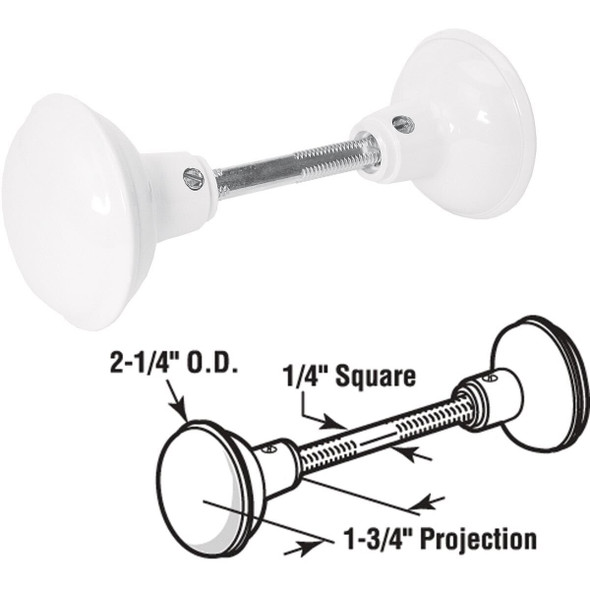 E 2319 Defender Security White Hall & Closet Door Knob