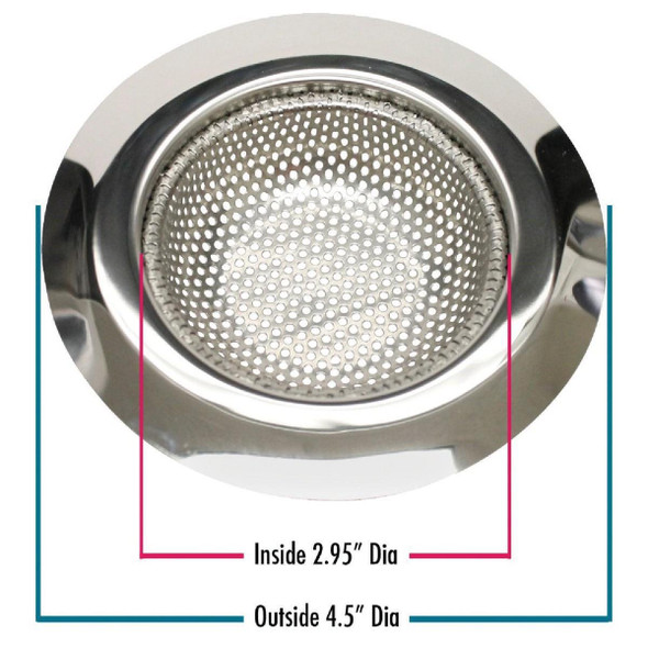 K820-33 4-1/2 In. Stainless Steel Kitchen Sink Strainer Cup (2-Pack)