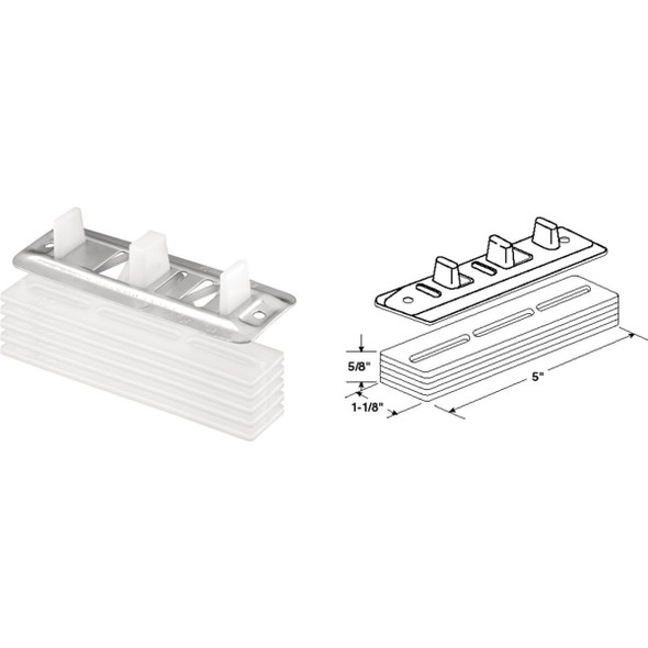 N 6661 Prime-Line Bypass Door Guide & Carpet Risers