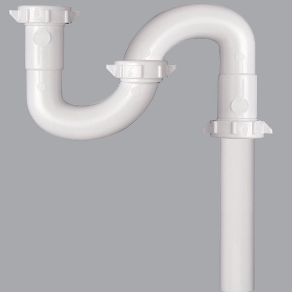 495085 1-1/4 In. x 1-1/4 In. White Plastic S-Trap