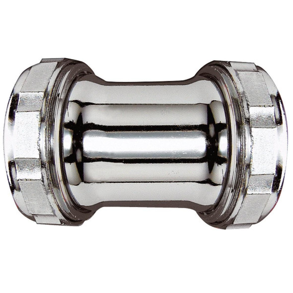 495484 1-1/4 In. Chrome-Plated Brass Straight Coupling