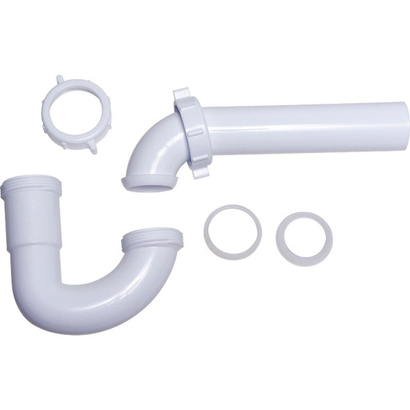 494941 1-1/2 In. to 1-1/4 In. White Plastic P-Trap with Reducer Washer