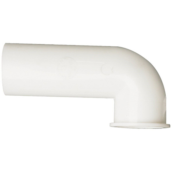 445649 4 L (Flanged Inlet) White Plastic Disposer Elbow