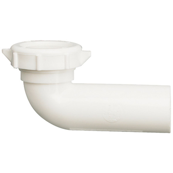 445657 4-3/5 In. L White Plastic Disposer Elbow