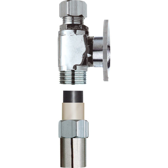 456373 1/2 In. CPVC x 3/8 In. Compression Quarter Turn Straight Valve
