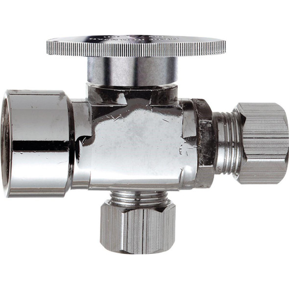 456306 1/2 In. FIP x 3/8 In. OD x 3/8 In. OD Quarter Turn Angle Valve