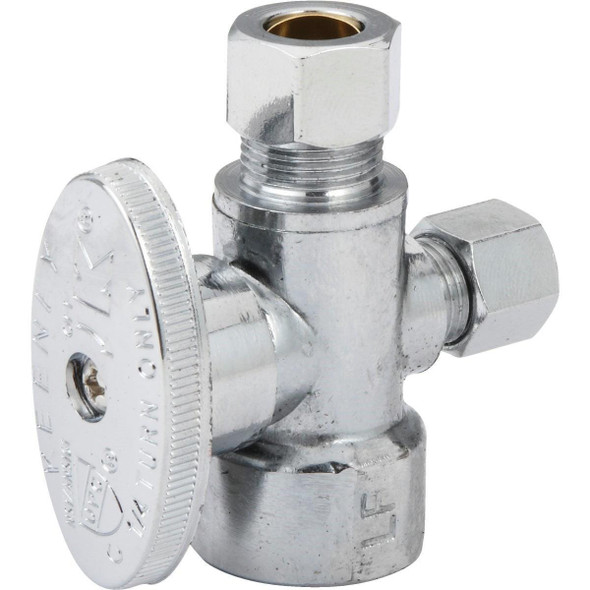 456312 1/2 In. FIP x 3/8 In. OD x 1/4 In. OD Quarter Turn Angle Valve