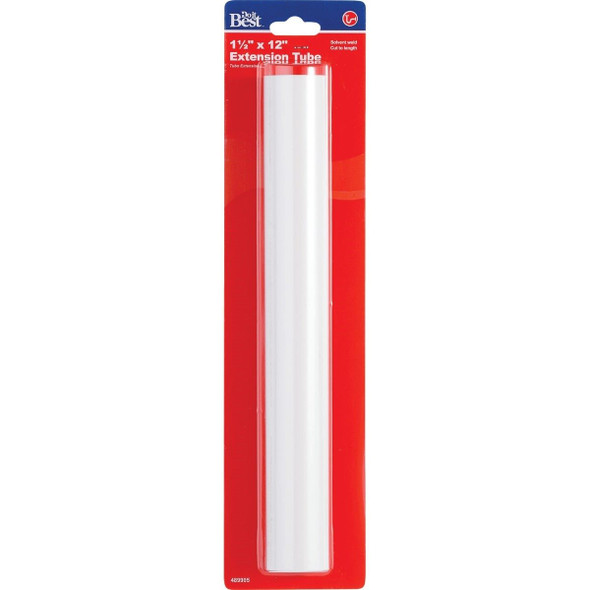 489905 1-1/2 In. x 12 In. White Plastic Extension Tube