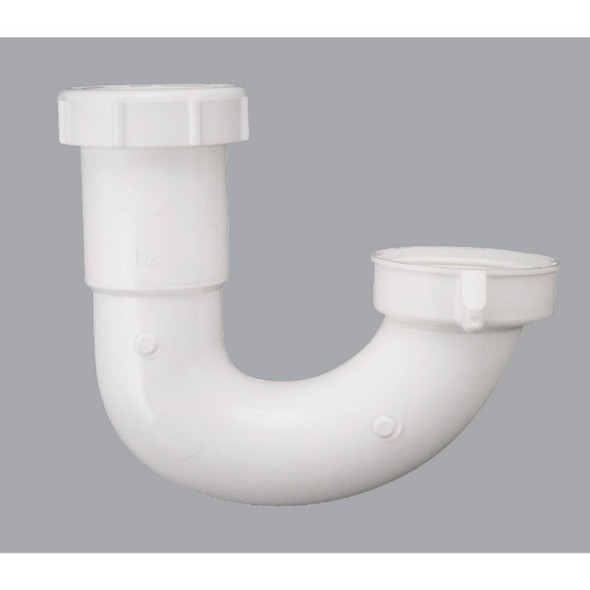 494909 1-1/2 In. or 1-1/4 In. White Plastic J-Bend, Bagged