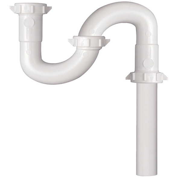 443824 1-1/4 In. x 1-1/4 In. White Plastic S-Trap