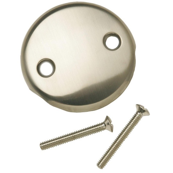 438734 Two-Hole Brushed Nickel Bath Drain Face Plate