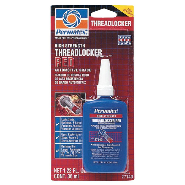 27140 PERMATEX 1.22 Oz. Red High Strength Threadlocker