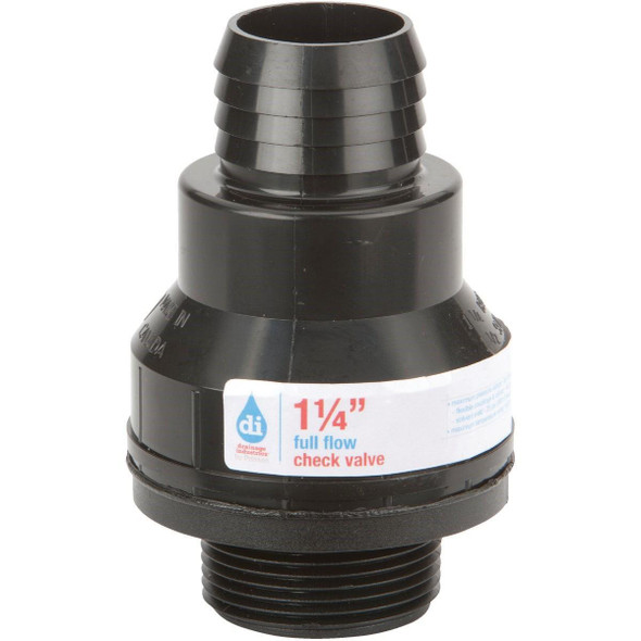 CV01.25 Drainage Industries 1-1/4 In. ABS Thermoplastic Full-Flow Sump Pump Check Valve