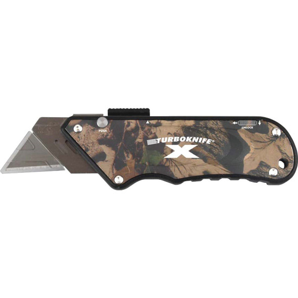 33-130 Olympia Tools Turboknife X Retractable Straight Utility Knife, Camo