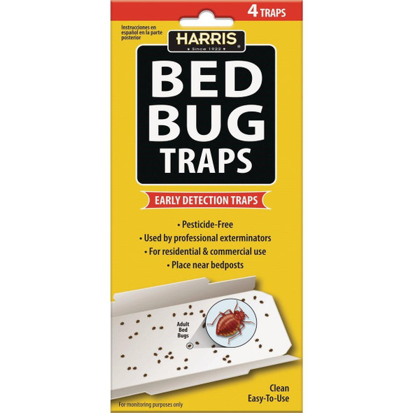 BBTRP Harris Natural Glue Bedbug Trap For Floors (4-Pack)