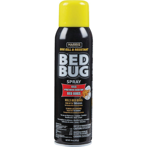 BLKBB-16A Harris 16 Oz. Aerosol Spray Egg Kill & Pyrethroid Resistant Bedbug Killer