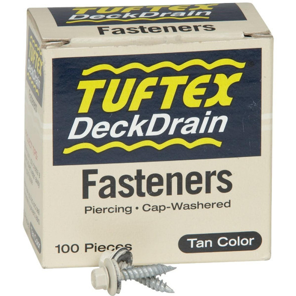845 Tuftex 1 In. DeckDrain Galvanized Tan Fasteners (100 Ct.)