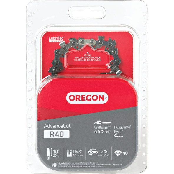 R40 Oregon AdvanceCut LubriTec R40 10 In. 3/8 In. Low Profile 40 Link Chainsaw Chain