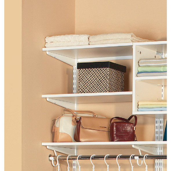 7313147211 Organized Living FreedomRail 6 Ft. W. x 14 In. D Melamine Closet Shelf, White
