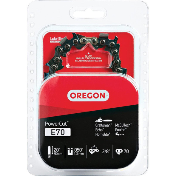 E70 Oregon PowerCut E70 20 In. Chainsaw Chain