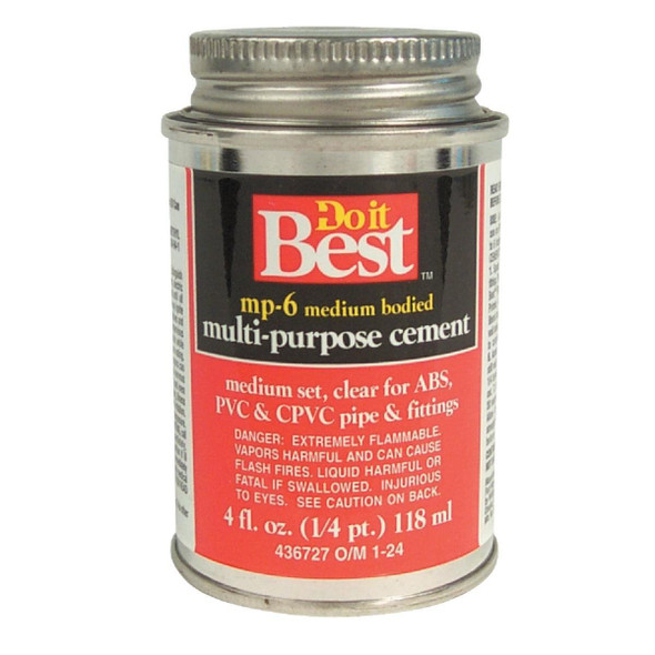 018006 4 Oz. Medium Bodied Clear Multi Purpose Solvent Cement
