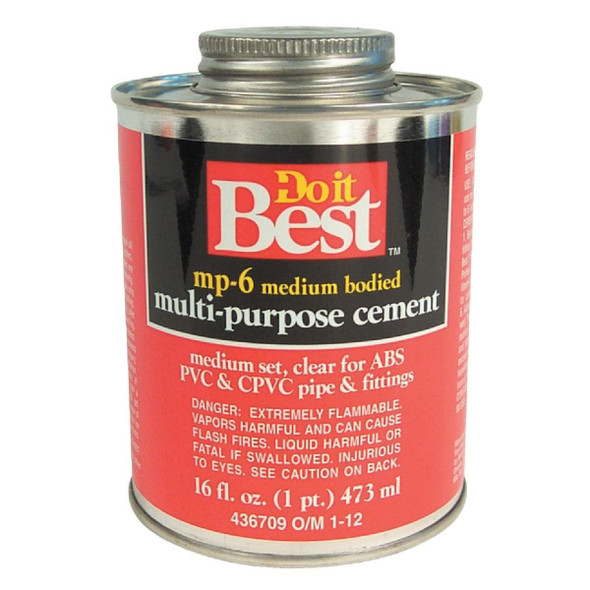 018024 16 Oz. Medium Bodied Clear Multi Purpose Solvent Cement
