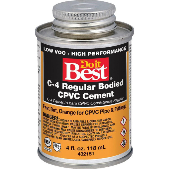 018714-24 8 Oz. Regular Bodied Orange CPVC Cement