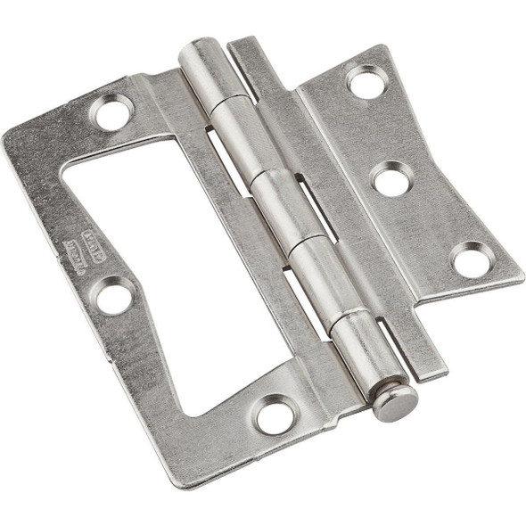 N830437 National 3-1/2 In. Satin Nickel Surface-Mounted Door Hinge (2-Count)