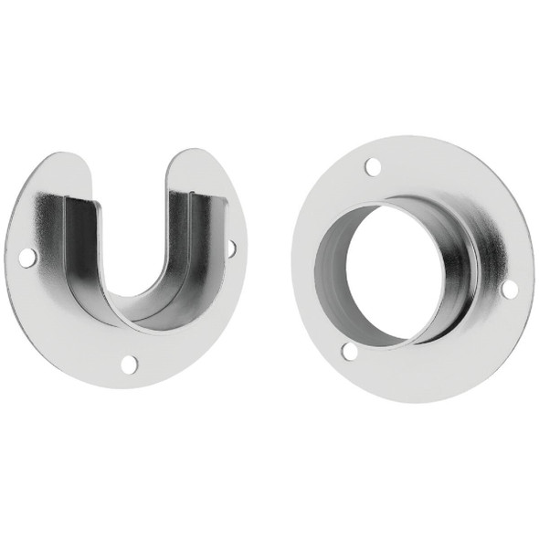 S822080 Stanley Home Designs 1-5/16 In. Zinc Closet Rod Socket, Chrome (2-Pack)