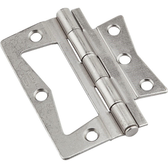N830435 National 3 In. Satin Nickel Surface-Mounted Door Hinge (2-Count)