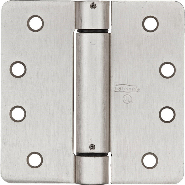 N350892 National 3.5 In. Satin Nickel 5/8 In. Radius Spring Door Hinge