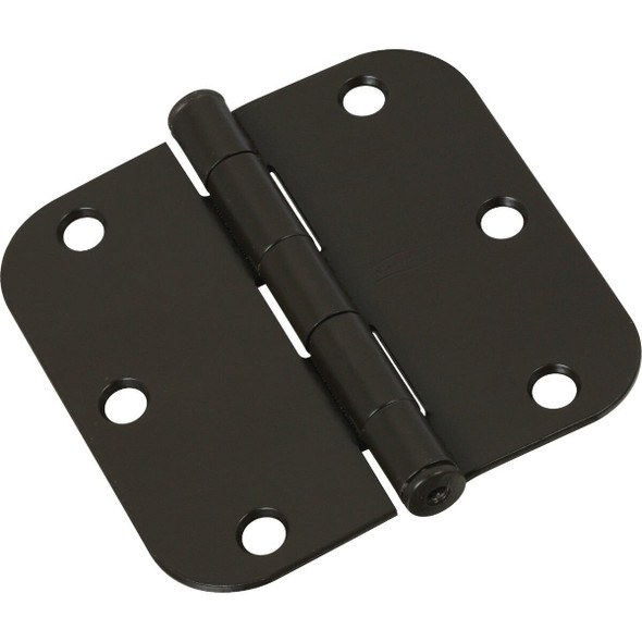 N830197 National 3-1/2 In. x 5/8 In. Radius Oil Rubbed Bronze Door Hinge