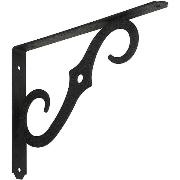 N229450 National 152 10 In. D. x 7 In. H. Black Steel Ornamental Shelf Bracket/Plant Hanger